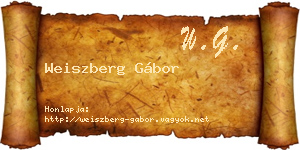 Weiszberg Gábor névjegykártya